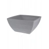 Gri Plastik Kare Saksı, 52 cm x 52 cm x 25 cm