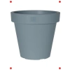 Gri Yuvarlak Plastik Bahçe Saksısı