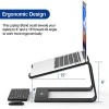 Gümüş Alüminyum Katlanır Bilgisayar Standı, Ergonomik Tasarım