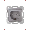 Güvenlik Kapaklı Topraklı Priz, Granit Gri