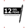 Hızlı Kuruyan Jel Kalem Seti 12 Adet Siyah Mürekkep