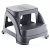 İki Basamaklı Kaymaz Tabure - 120  Taşıma Kapasiteli - Basamaklı Tabure - Sert Plastik (Antrasit)