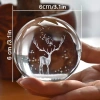 Işıklı Cam Küre, Ay Motifli, Masaüstü Aydınlatma, 6cm