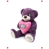 Kalpli Lila Pelüş Ayıcık - Sevimli Hediye