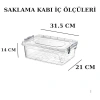 Kapaklı Dikdörtgen Şeffaf Plastik Saklama Kabı, 10 L