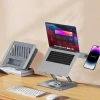 Karbon Çelik Laptop Standı, 360° Döner, Yükseklik Ayarlı
