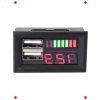 Kırmızı Dijital Voltmetre ve USB Şarj Çıkışı