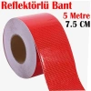 Kırmızı Reflektif Bant 7.5 cm 5 Metre İkaz Şeridi