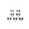 Kırmızı ve Siyah Renkli Multifonksiyonel Grip Plate Dambıl Seti