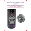 Kuromi Temalı Pipetli Termos Matara 600ml Mor