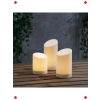 LED Blok Mum Seti 3lü Beyaz İç/Dış Mekan