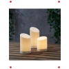 LED Blok Mum Seti 3lü Beyaz İç/Dış Mekan