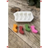 Mini Dilek Çorabı Silikon Mum Kalıbı, 4lü