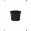 Modern Düşük Profil Silindir Saksı - Mat Siyah (21.5cm)