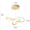 Modern Tasarım Beyaz Işık 36W LED Avize, Ayarlanabilir Yükseklik