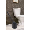 Oval Siyah Silikon Tuvalet Fırçası - Modern ve Kullanışlı