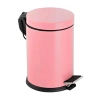 Paslanmaz Banyo-Mutfak Pedallı Çöp Kovası, 3 Litre Hacimli, Pembe