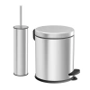 Paslanmaz Çelik Banyo Seti, Şık Çöp Kovası ve WC Fırçası