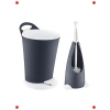 Pedallı Çöp Kovası ve Klozet Fırçası Seti - Antrasit