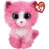 Pembe Kıvırcık Saçlı Kedi Figürü 15 cm, Sevimli Peluş Oyuncak