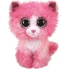 Pembe Kıvırcık Saçlı Kedi Figürü 15 cm, Sevimli Peluş Oyuncak