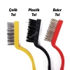 Plastik Çok Amaçlı 3lü Mutfak Tezlik Tel Fırça Seti