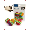 Renkli Sünger Kedi Oyuncak Topları 4lü Set
