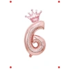Rose Gold Rakam ve Taç Folyo Balon Seti