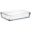 Şeffaf 20 cm x 29 cm Dikdörtgen Borcam Tepsi, 2.5 Litre Kapasiteli