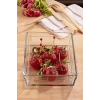 Şeffaf 20 cm x 29 cm Dikdörtgen Borcam Tepsi, 2.5 Litre Kapasiteli