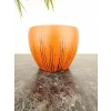Siyah Çizgi Desenli Terrakota Saksı, 15 cm Tekli Çiçeklik