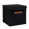 Siyah Jüt Kapaklı Kutu, 30 x 30 x 30 cm, Ocean Home Textile