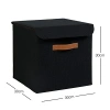 Siyah Jüt Kapaklı Kutu, 30 x 30 x 30 cm, Ocean Home Textile