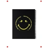 Smiley Desenli Sert Kapaklı Çizgili Defter