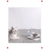 Standlı Kedi Kafalı Şeffaf Mama Kabı 2li