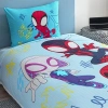Tek Kişilik Pamuk Nevresim Takımı, Mavi, Spidey Temalı