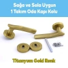 Titanyum Gold Oda Kapı Kolu Daire Rozetli Sürgülü Kulplar