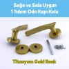 Titanyum Gold Oda Kapı Kolu Daire Rozetli Sürgülü Kulplar