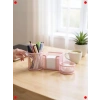 Toz Pembe Perfore Masaüstü Kalemlik Seti, 3lü