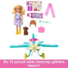Uçak Oyun Seti ile Barbie Bebek, 7 Aksesuar Dahil