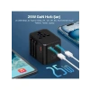 Universal Seyahat Adaptörü, 25W Hızlı Şarj, 3 Çıkışlı