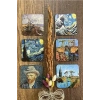 Van Gogh Temalı Ahşap Bardak Altlığı, 6lı Set ile Tasarım
