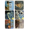 Van Gogh Temalı Ahşap Bardak Altlığı, 6lı Set ile Tasarım