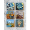 Van Gogh Temalı Ahşap Bardak Altlığı, 6lı Set ile Tasarım
