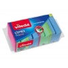 Vileda 169750 Colors Çizmez Sünger 4lü Oluklu, Yeşil-Mavi-Pembe