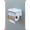 Yapışkanlı Kapaklı Tuvalet Kağıdı Askısı, Beyaz