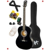 Yetişkinler İçin 40 İnç Siyah Akustik Gitar Seti