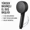 Yüksek Basınçlı Siyah Duş Başlığı, Su Tasarruflu Tasarım