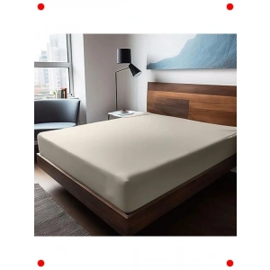 %100 Pamuk Ranforce Tek Kişilik Çarşaf Ekru