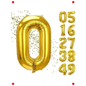 0 Rakamı Altın Folyo Balon 102 cm - Parti Dekorasyonu